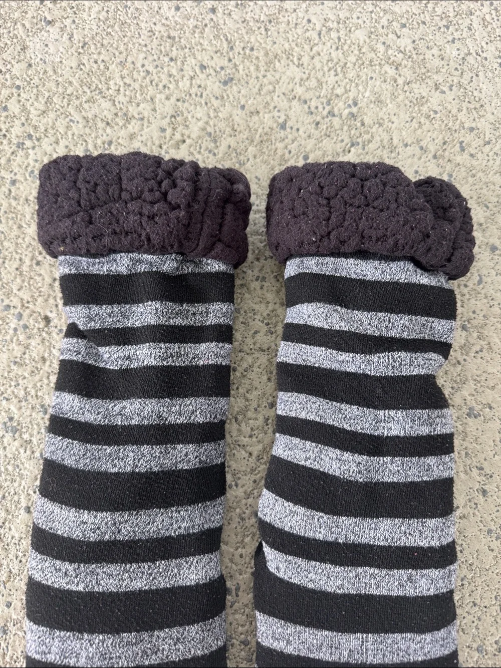 Disney Nightmare Before Christmas Jack Skellington black stripe fleece socks